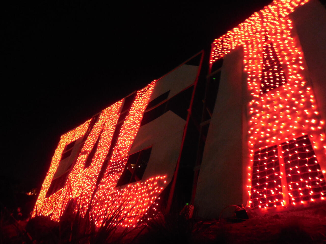 The sign at night...