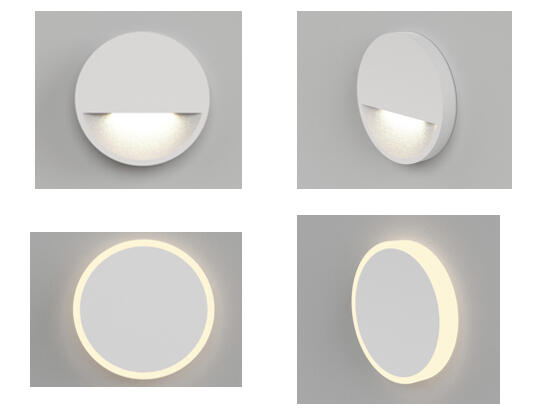 Views of fully installed step light.