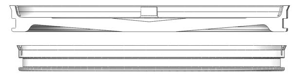 Section & detail view of optic cup (injection molded part)