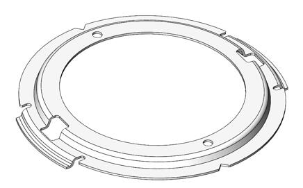 Detail view of adapter plate (sheet metal part)